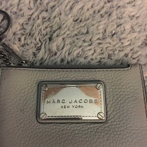 Marc Jacobs leather key and card holder silver